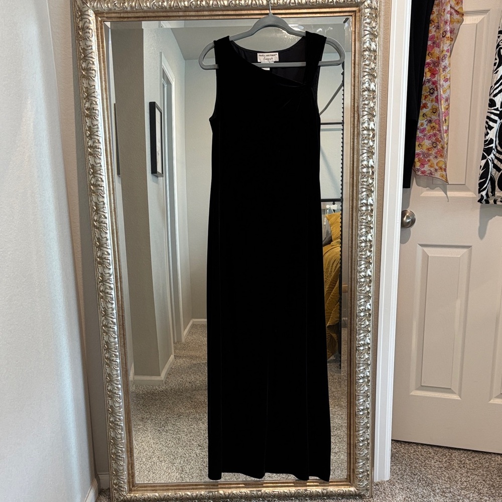 Papell Boutique Black Velvet Dress